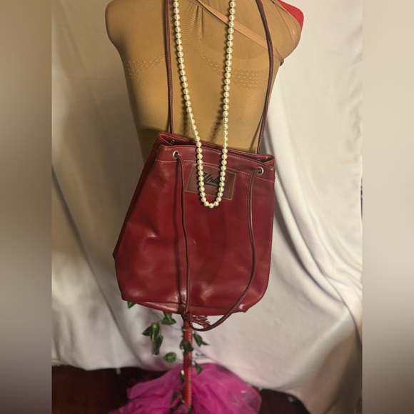 Upla Paris Red Leather Shoulder Bag - Picture 3 of 7